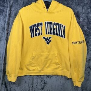 West Virginia Mountaineers Hoodie Stadium Athletics Yellow Pullover Size XL